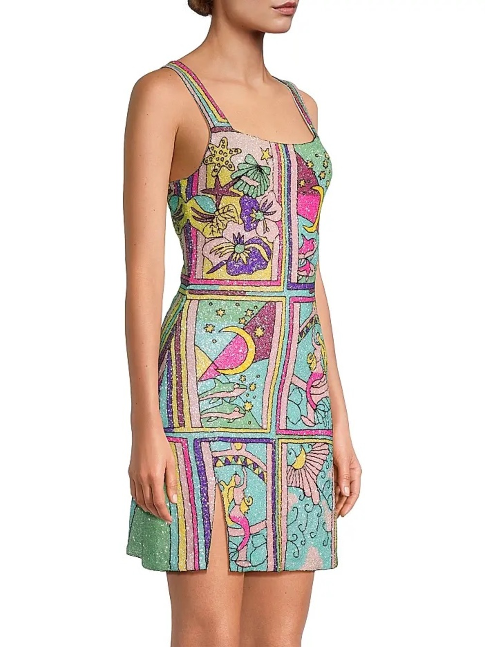 Oceanus Talia Hand EMbroidered Minidress - Picture 2 of 6